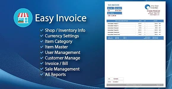 Easy Invoice | Invoice Management System with full project & source code