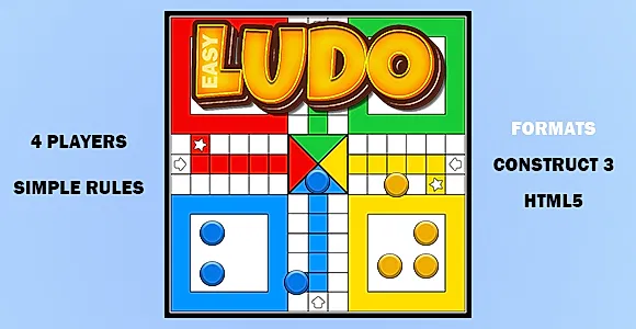 Easy Ludo Game (Construct 3 | C3P | HTML5) Board Game