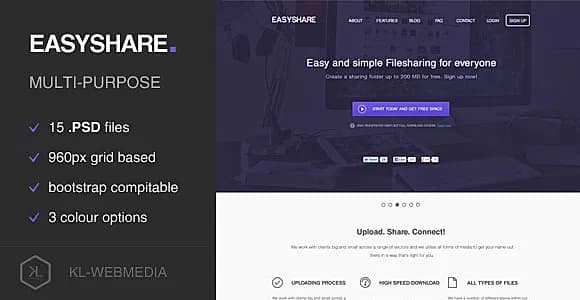Easyshare - Filesharing PSD Template