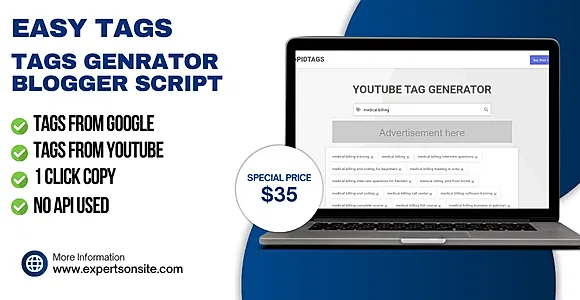 EasyTags - Tag Generator Blogger Script