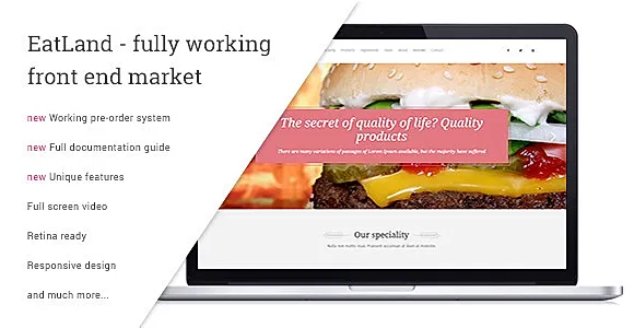 EatLand - eCommerce and Delivery Landing Page