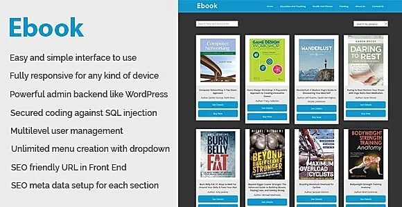 Ebook - Online ebook download and management CMS