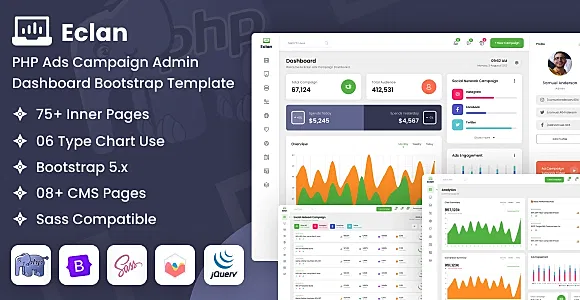 Eclan - Ads Campaign PHP Admin Dashboard Bootstrap Template