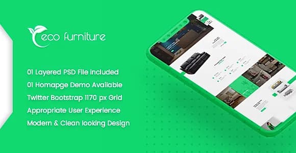 Eco Furniture - Lead Generation Landing Page PSD Template