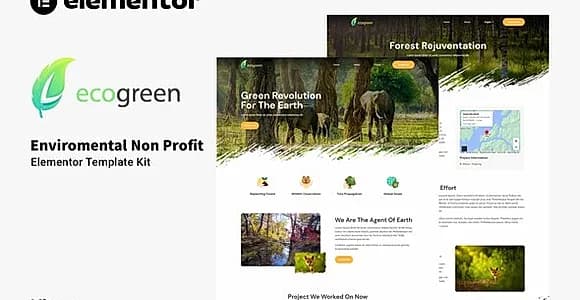 Ecogreen - Environmental Non Profit Elementor Template Kit