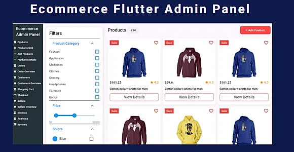 EcomDash – Complete Ecommerce Web Admin Panel Dashboard WebKit Flutter