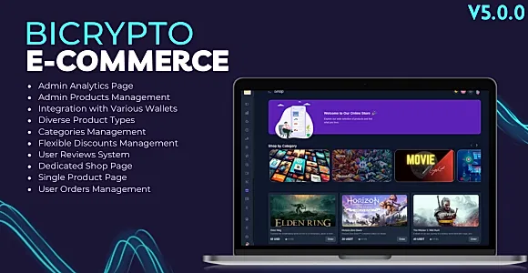 Ecommerce Addon for Bicrypto - Digital Products, Wishlist, Licenses