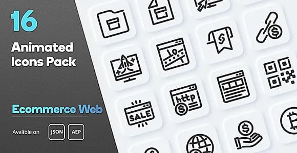 Ecommerce Web Animated Icons Pack
