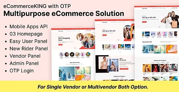 eCommerceKING - Multipurpose Online eCommerce Store Script with OTP Addon