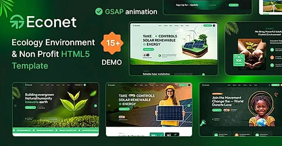 Econet – Ecology Environment, Solar Renewable & Nonprofit HTML5 Template