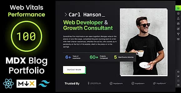 EdgeFolio - Nextjs React Blog Portfolio TailwindCSS Template