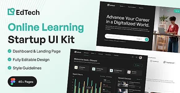 EdTech - Online Learning Startup Web UI Kit