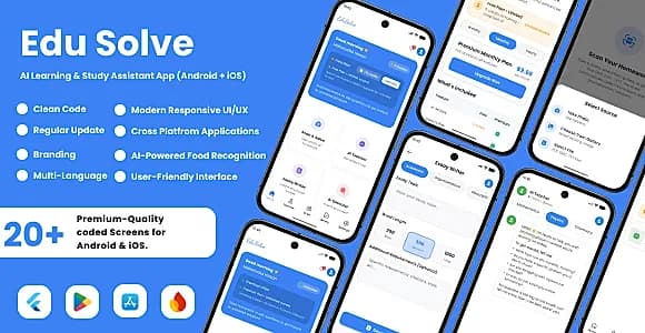 Edu Solve - AI Learning & Study Assistant Flutter App (Android & iOS)