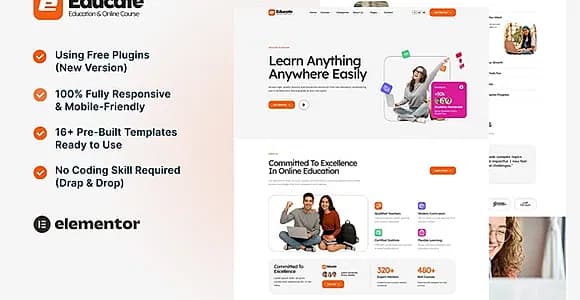Educate – eLearning & Course Elementor Template Kit