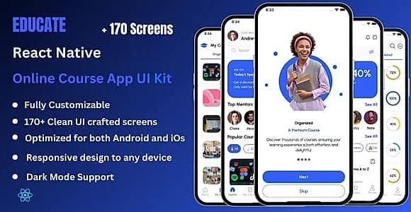 Educate Pro - Online Course & E-Learning React Native Expo App Ui Kit