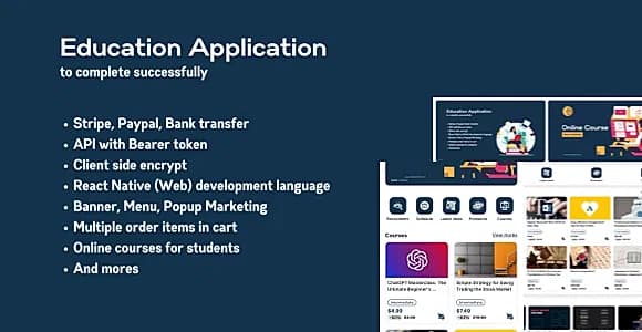 Education complete web app and mini app react native web source code