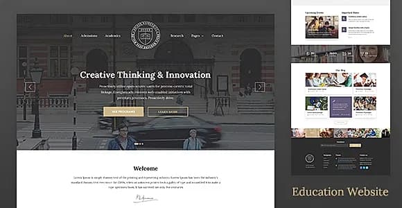 Education Website Template for School, College & University — Unisco HTML