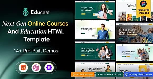 Educeet - University, Online Courses, School & Education HTML Template