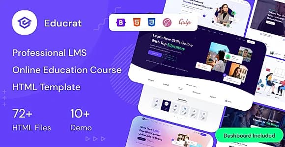 Educrat - Professional LMS Online Education Course HTML Template