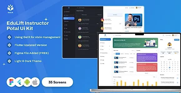 EduLift Instructor Portal – Flutter Education App UI Kit (Mobile & Web Responsive)
