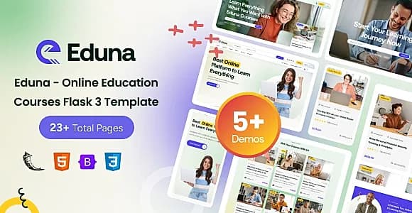 Eduna - Online Education Courses Flask 3 Template