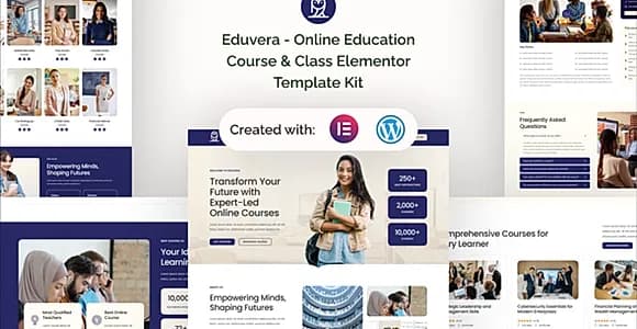 Eduvera - Online Education Course & Class Elementor Template Kit