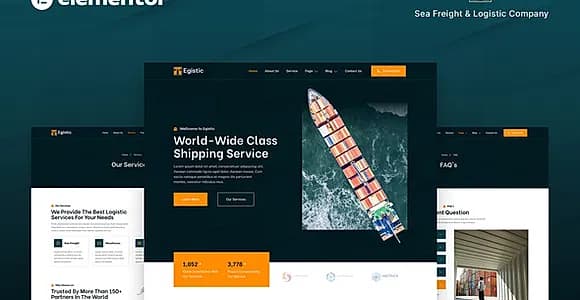 Egistic - Sea Freight & Logistic Company Elementor Template Kit
