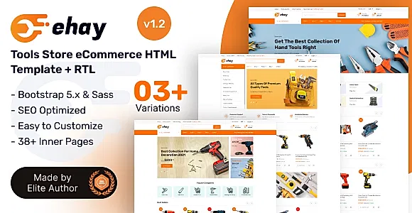 Ehay - Tools Store eCommerce Bootstrap 5 Template
