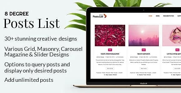 Eight Degree Posts List Pro - Easy-To-Use Posts Listing Plugin For WordPress