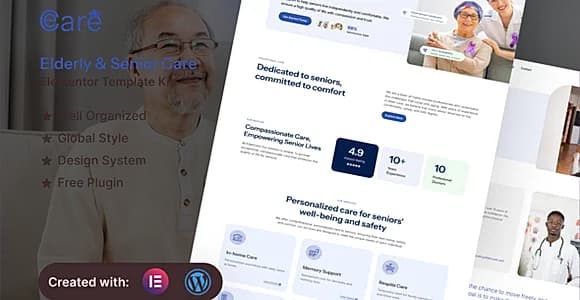 ElderCare - Elderly & Senior Care Elementor Template Kit
