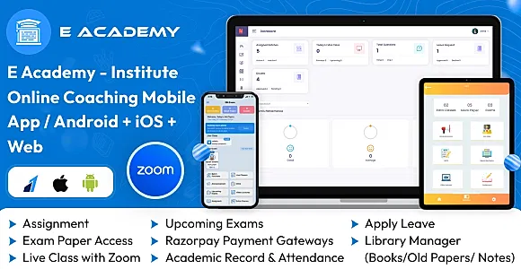 Elearning - E Learning Mobile App Android + IOS + WEB