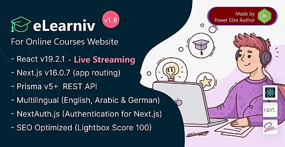 eLearniv - React Next.js 16 Learning Management System