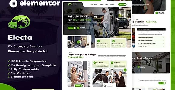 Electa - EV Charging Station Elementor Template Kit