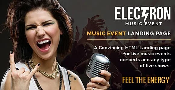 Electron Music Event Landing Page