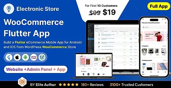 Electronic Store App - E-commerce Store app in Flutter 3.x (Android, iOS) with WooCommerce Full App