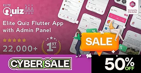 Elite Quiz - Trivia Quiz | Quiz Game - Flutter Full App + Admin Panel