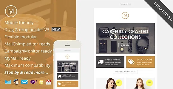 Email, eCommerce Email Template + Online Editor