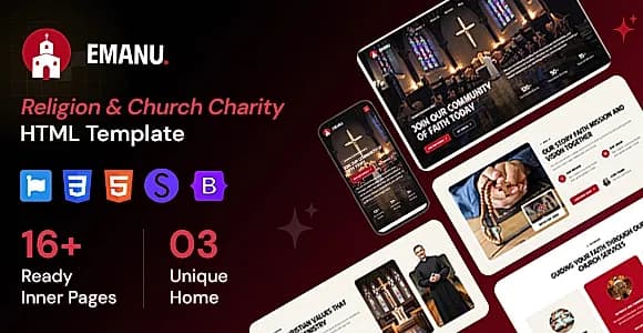 Emanu - Church Religion HTML Template