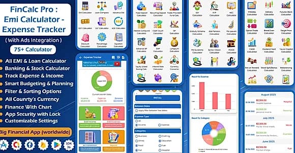EMI Calculator : Expense Tracker, Cash Loan Calculator, Budget Tracker, Finance Tracker
