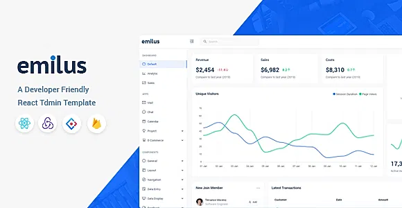 Emilus - React Admin Template