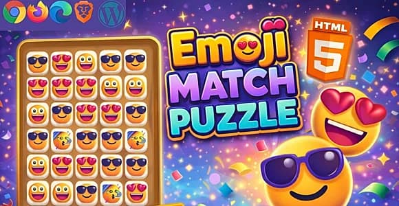Emoji Match Puzzle - HTML5 Game For Website | Easy to Reskin