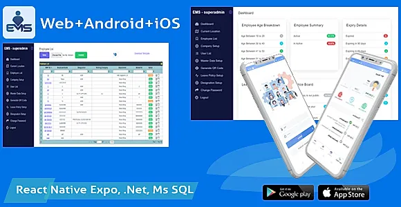 Employee Attendance Tracker (admin panel + employee mobile app) - EMS