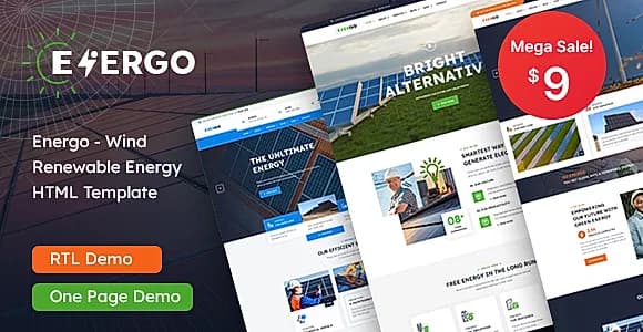 Energo - Wind Renewable Energy HTML Template