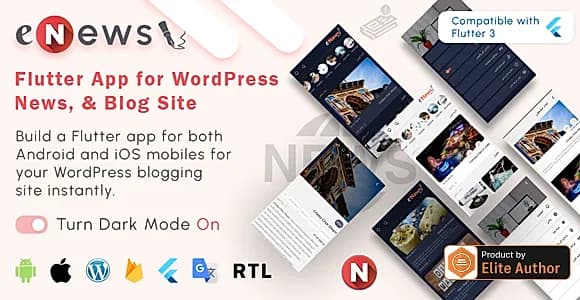 eNews - Flutter App for WordPress News, Magazine & Blog Site