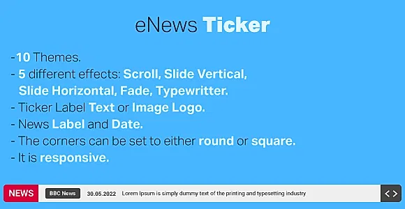 eNews Ticker - Breaking News Ticker for WordPress