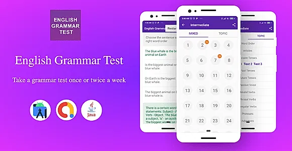 English Grammar Test APP ( Admob + Android Studio)