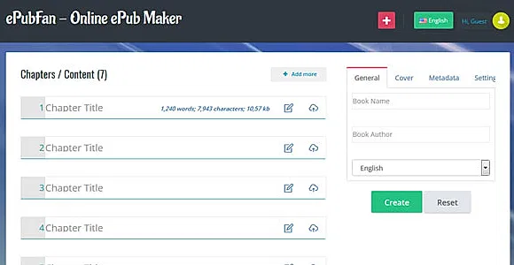 ePubFan - Online ePub Maker, Composer & Manager - Lite