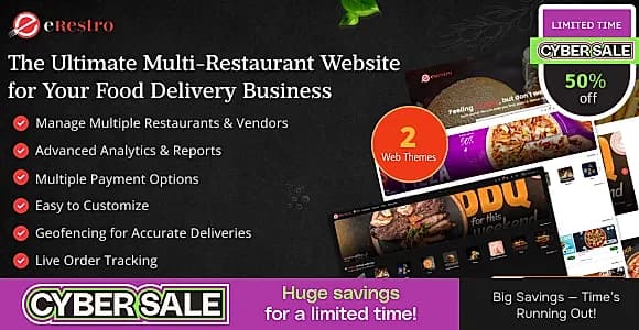 eRestro Multi Restaurant Web - Online Multi-Vendor & Restaurant Food Ordering Web App