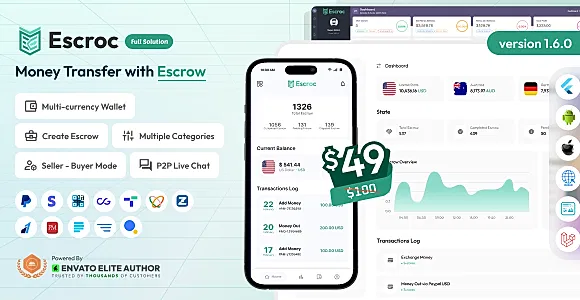 Escroc - Money Transfer with Escrow Full Solution