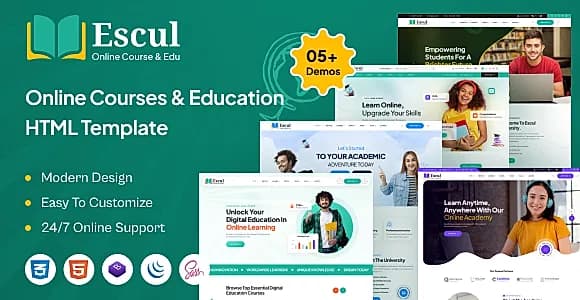 Escul - Online Courses & Education HTML Template